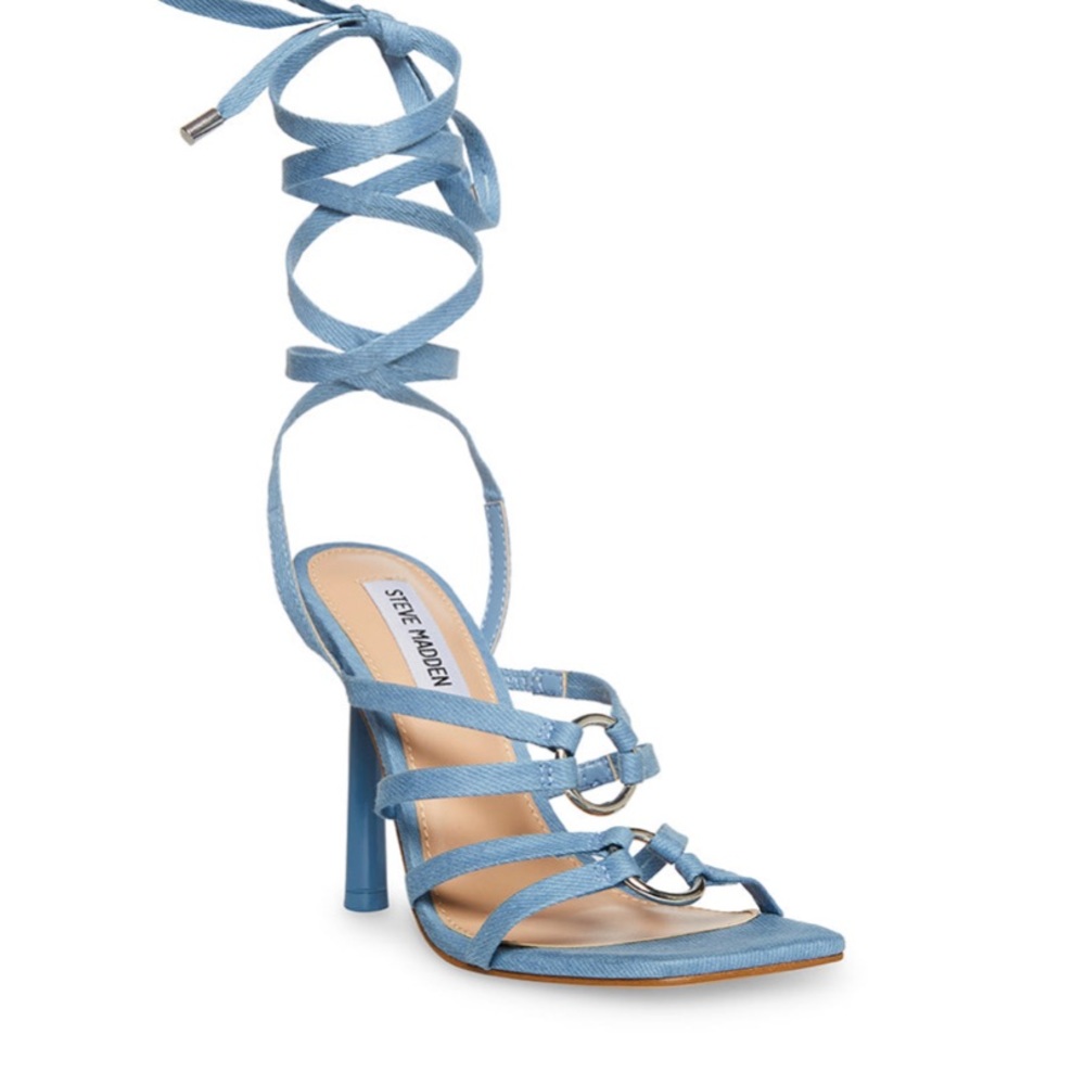DENIM STRAPPY HEELS